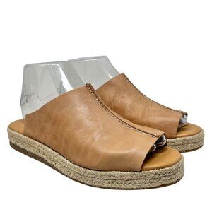 Chelsea + Crew Black Label Womens 8.5 EU 39 Mel Tan Leather Espadrille Mules
